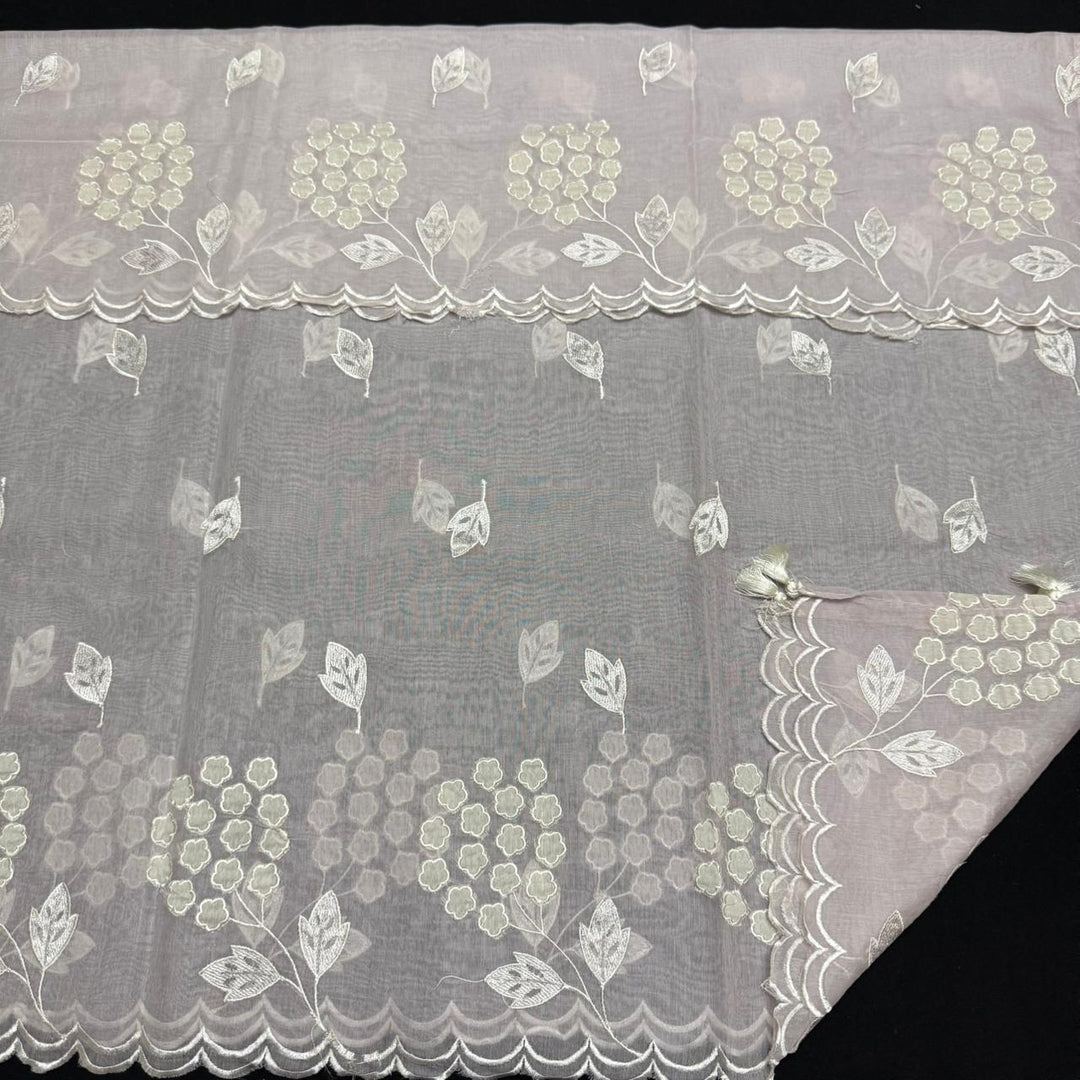 Premium Mal Chanderi Appliqué Cross Stitch Unstitched Suit Set LF2103-6