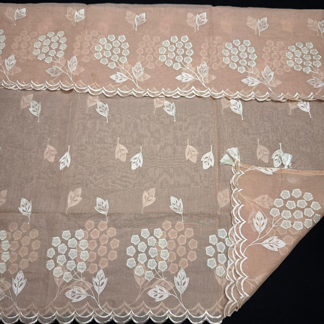 Premium Mal Chanderi Appliqué Cross Stitch Unstitched Suit Set LF2103-7