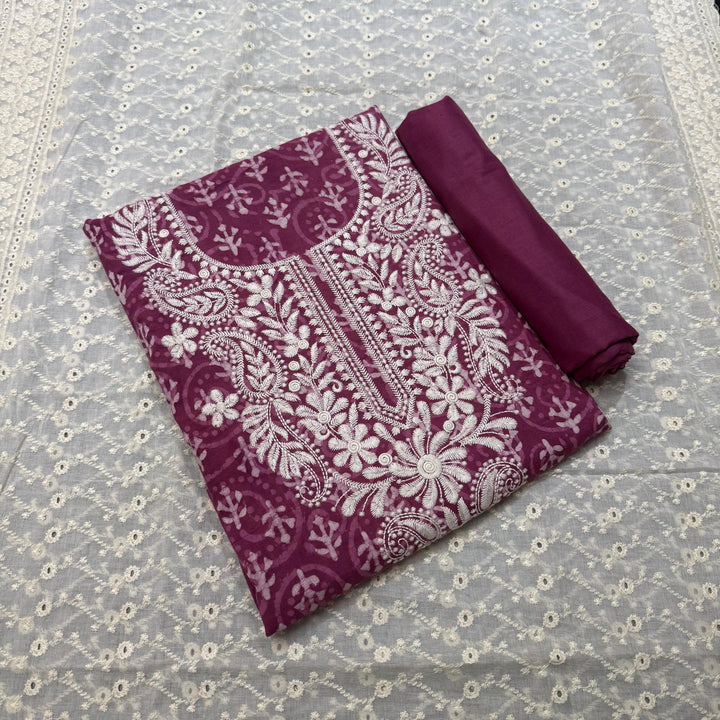 Premium Jaipuri Cotton Thread Work Unstitched Suit Set DL2769C-3