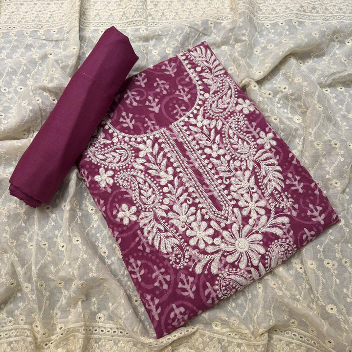 Premium Jaipuri Cotton Thread Work Unstitched Suit Set DL2769C-3