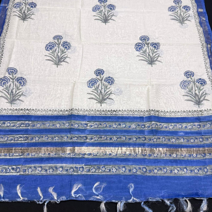 Pure Chanderi Ethnic Printed Unstitched Suit Set SW2102-2