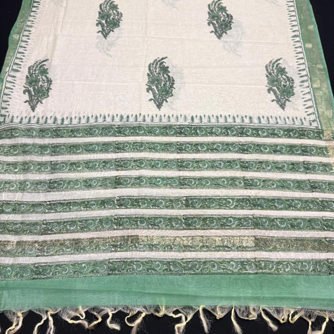 Pure Chanderi Ethnic Printed Unstitched Suit Set SW2102-3