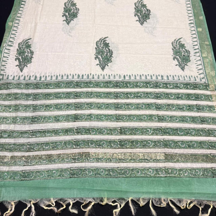 Pure Chanderi Ethnic Printed Unstitched Suit Set SW2102-3