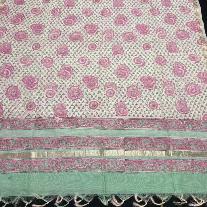 Pure Chanderi Ethnic Printed Unstitched Suit Set SW2102-4