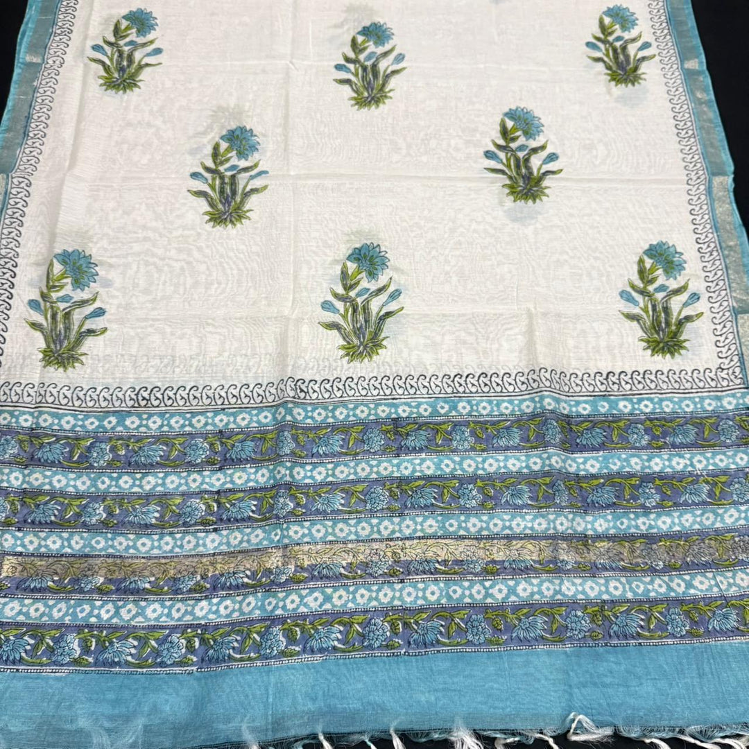 Pure Chanderi Ethnic Printed Unstitched Suit Set SW2102-5