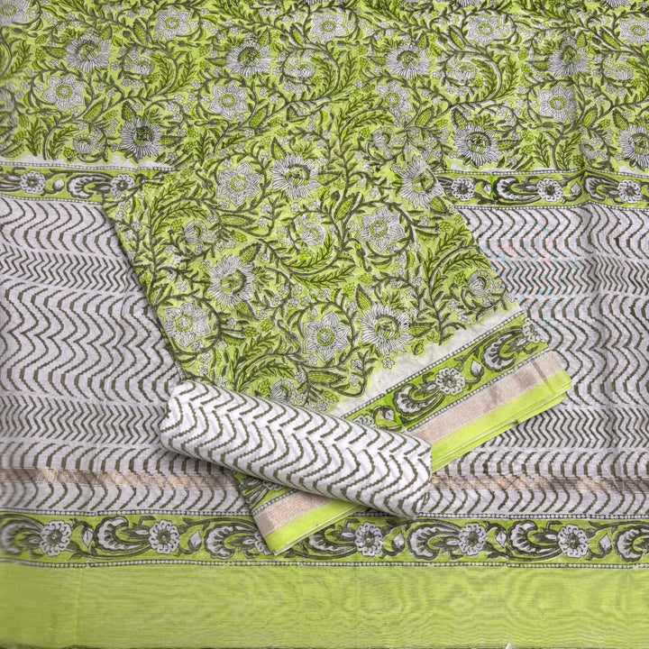 Pure Chanderi Ethnic Printed Unstitched Suit Set SW2102-6