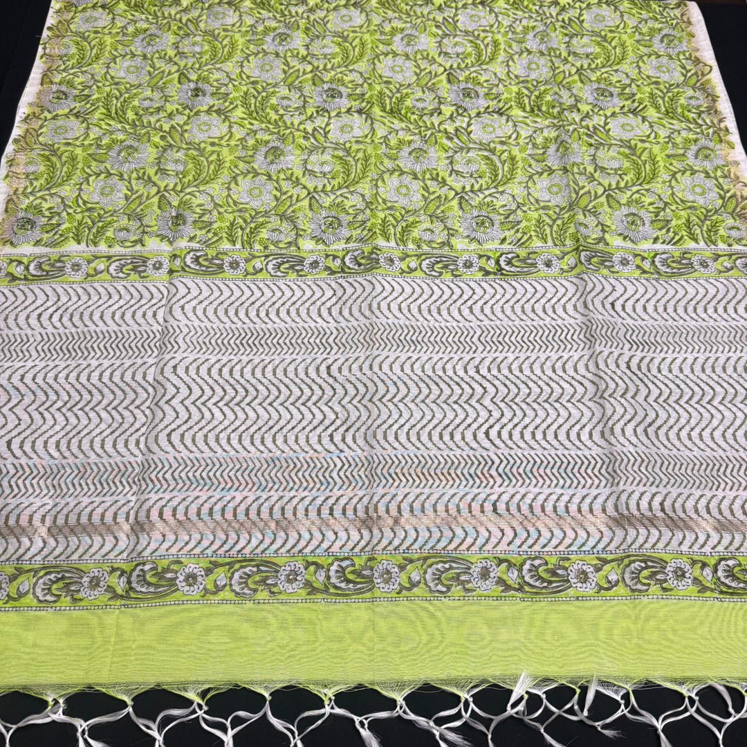 Pure Chanderi Ethnic Printed Unstitched Suit Set SW2102-6