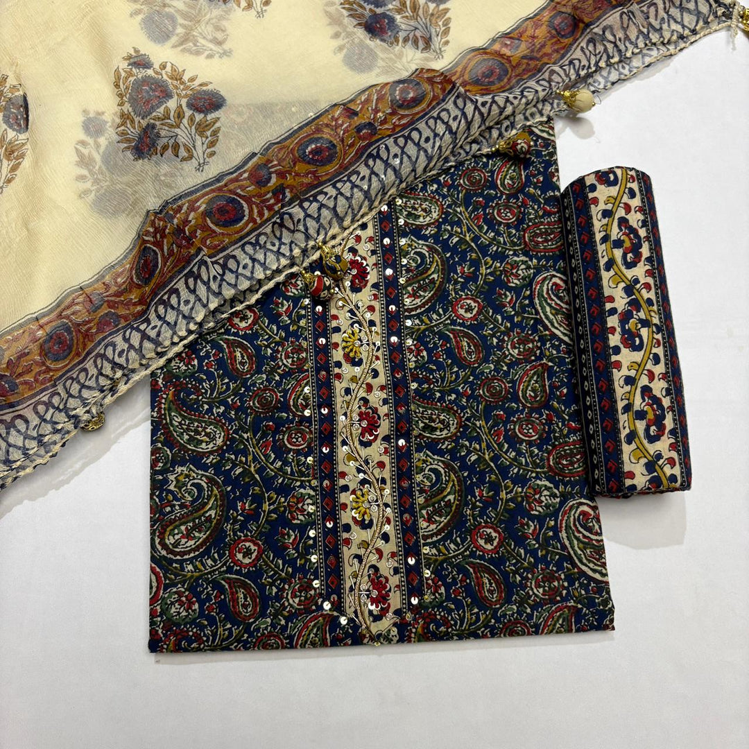 Premium Jaipuri  Unstitched Suit Set-RL7978-2