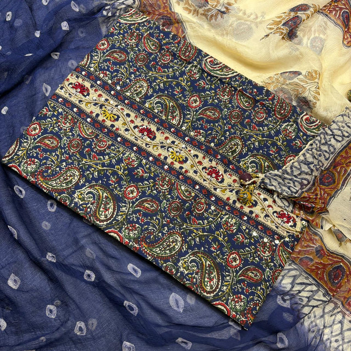 Premium Jaipuri  Unstitched Suit Set-RL7978-2