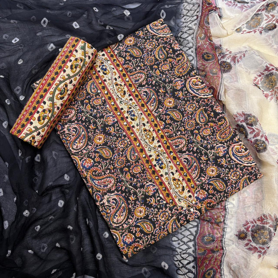 Premium Jaipuri  Unstitched Suit Set-RL7978-3
