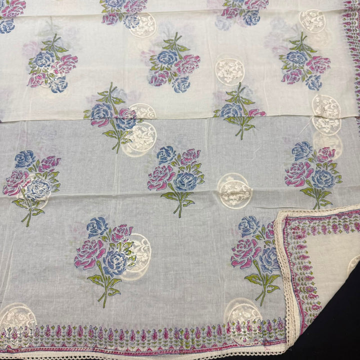 Premium Pure Cotton Printed Hakoba Unstitched Suit Set - DL3766- 01