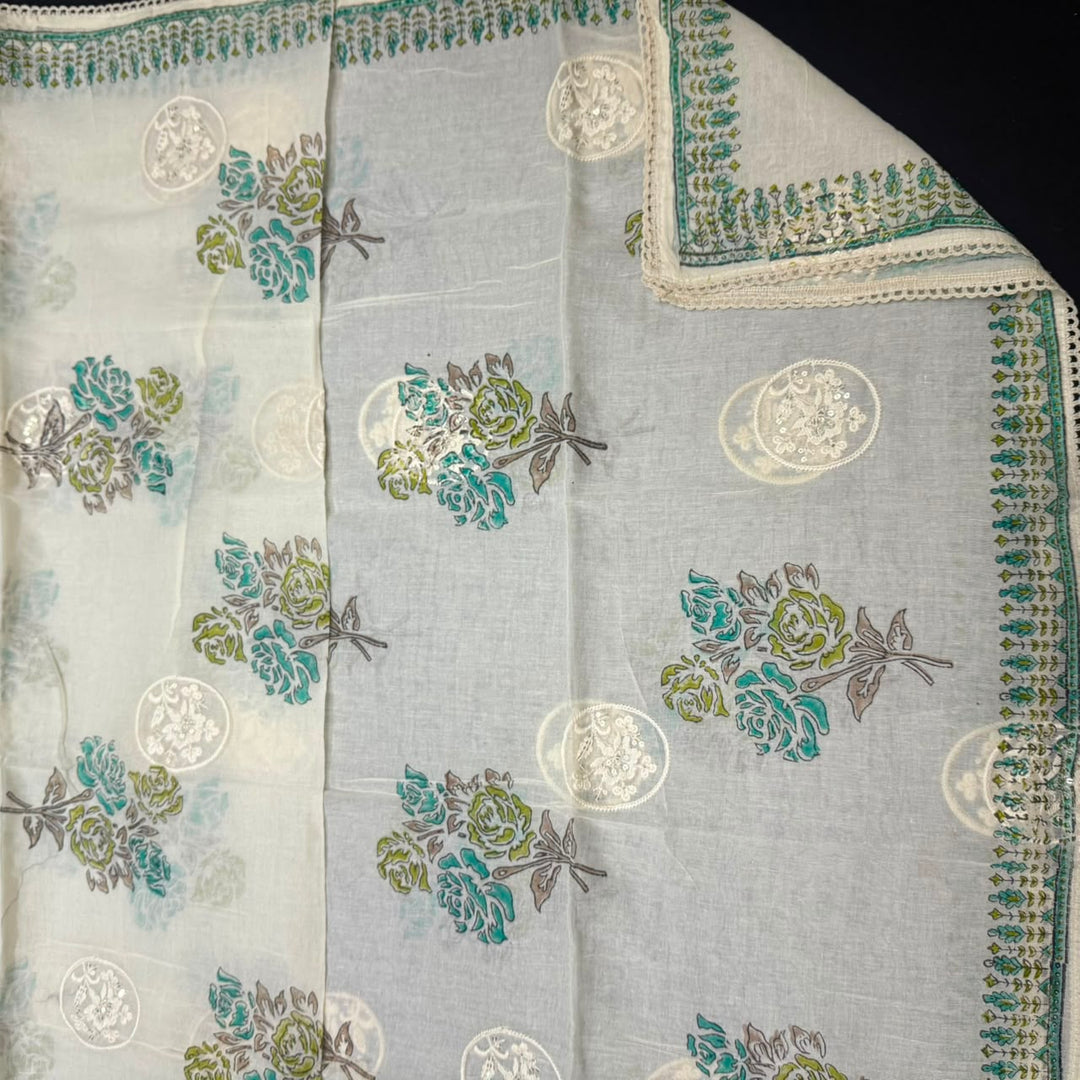 Premium Pure Cotton Printed Hakoba Unstitched Suit Set - DL3766- 02