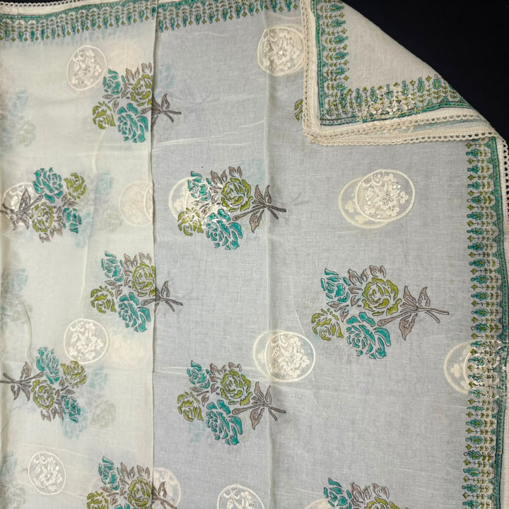 Premium Pure Cotton Printed Hakoba Unstitched Suit Set - DL3766- 02