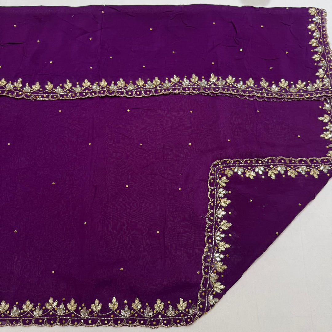 Premium Banarasi Georgette Cutdana Unstitched Suit Set - RK2255-01