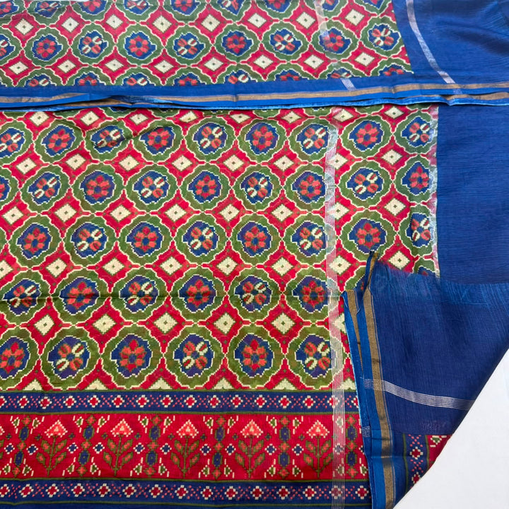 Premium Pure Silk Chanderi Printed Unstitched Suit Set - LV0445-1