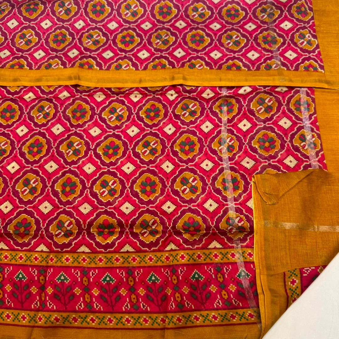 Premium Pure Silk Chanderi Printed Unstitched Suit Set - LV0445-2