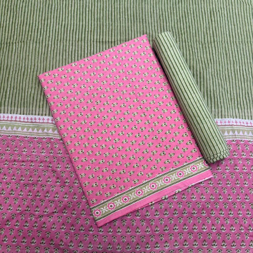 Pure Cotton Printed Unstitched Suit Set – Elegant Everyday Ethnic Wear S10001-1