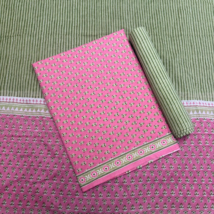Pure Cotton Printed Unstitched Suit Set – Elegant Everyday Ethnic Wear S10001-1