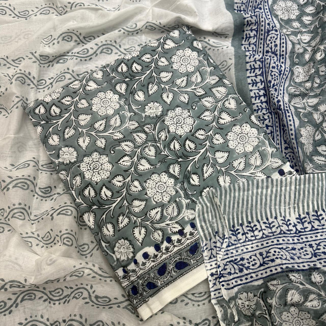 Pure Cotton Printed Unstitched Suit Set – Elegant Everyday Ethnic Wear S10001-4