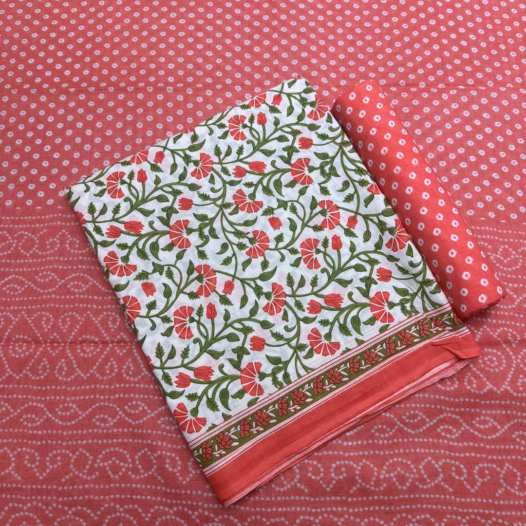 Pure Cotton Printed Unstitched Suit Set – Elegant Everyday Ethnic Wear S10001-3