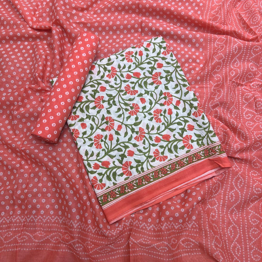 Pure Cotton Printed Unstitched Suit Set – Elegant Everyday Ethnic Wear S10001-3