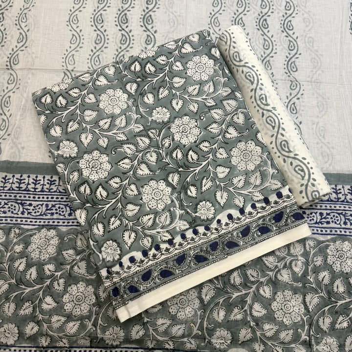 Pure Cotton Printed Unstitched Suit Set – Elegant Everyday Ethnic Wear S10001-4