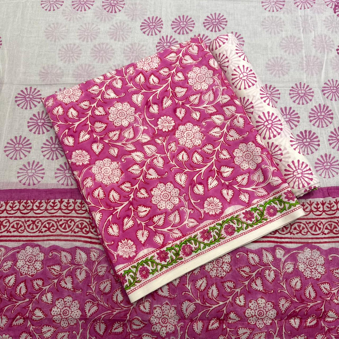 Beautiful Pure Cotton Printed Unstitched Suit Set – Elegant Everyday Ethnic Wear S10001-E