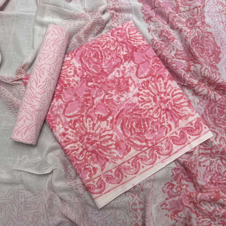 Beautiful Pure Cotton Printed Unstitched Suit Set – Elegant Everyday Ethnic Wear S10001-B