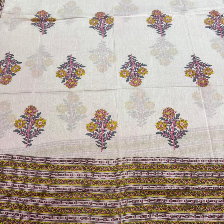 Beautiful Pure Cotton Printed Unstitched Suit Set – Elegant Everyday Ethnic Wear S10001-A