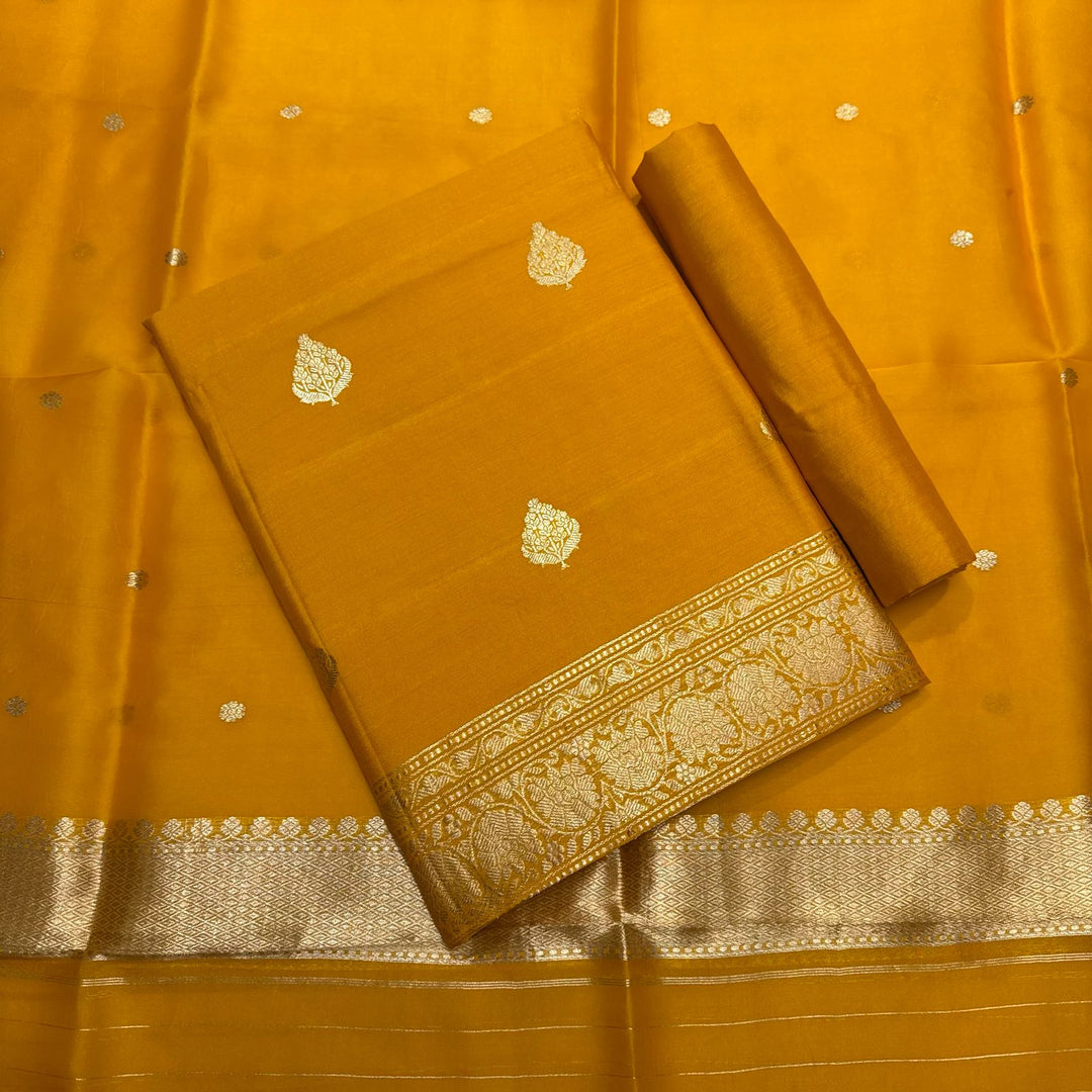 Premium Pure Banarasi Silk Unstitched Suit Set - GE4204-1