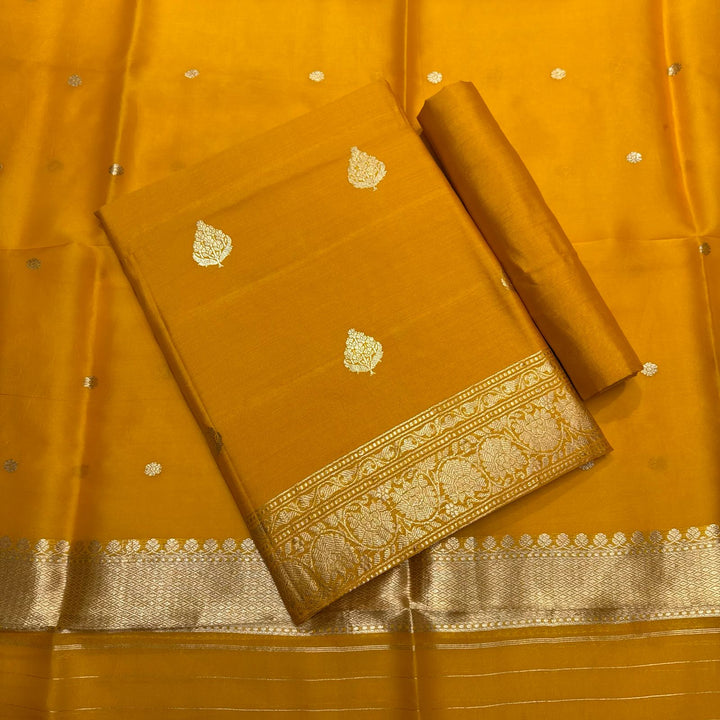 Premium Pure Banarasi Silk Unstitched Suit Set - GE4204-1