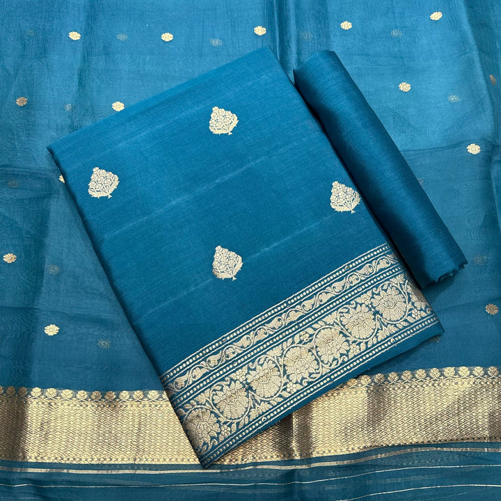 Premium Pure Banarasi Silk Unstitched Suit Set - GE4204-2