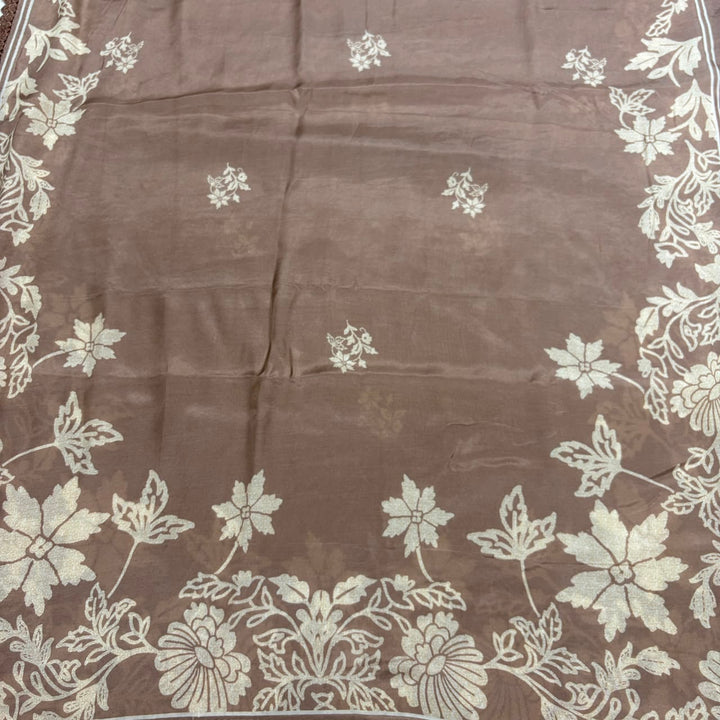 Elegant Floral Printed Modal Cotton Unstiched Suit Set With Stylish Neck Pattern - PSC801-B