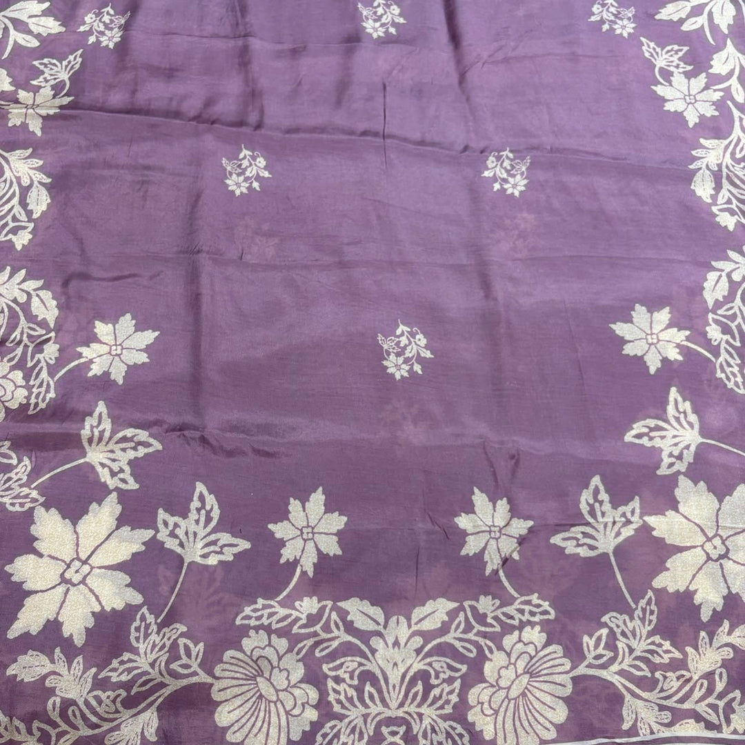 Elegant Floral Printed Modal Cotton Unstiched Suit Set With Stylish Neck Pattern - PSC801-C