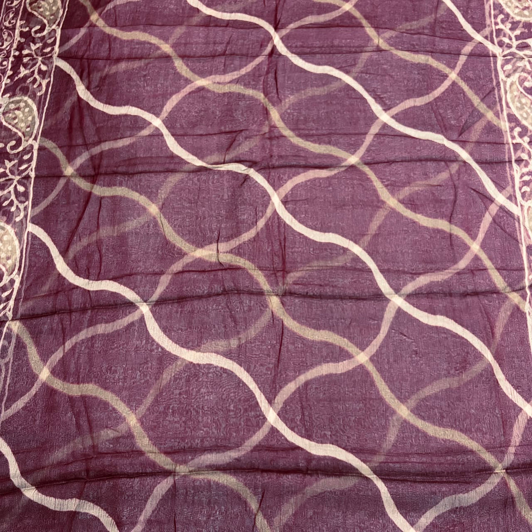 Pure Cotton Printed Unstitched Suit Set with Beautiful Aari & Mirror Work - PSC465-04