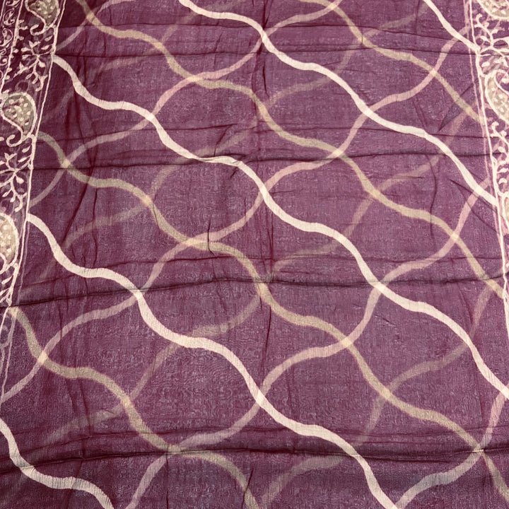Pure Cotton Printed Unstitched Suit Set with Beautiful Aari & Mirror Work - PSC465-04