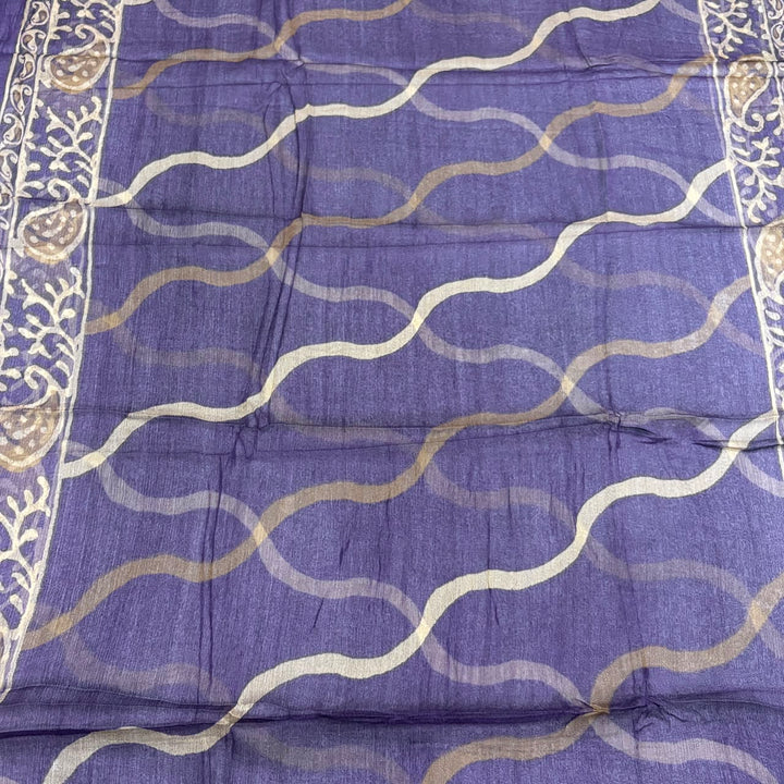 Pure Cotton Printed Unstitched Suit Set with Beautiful Aari & Mirror Work - PSC465-02