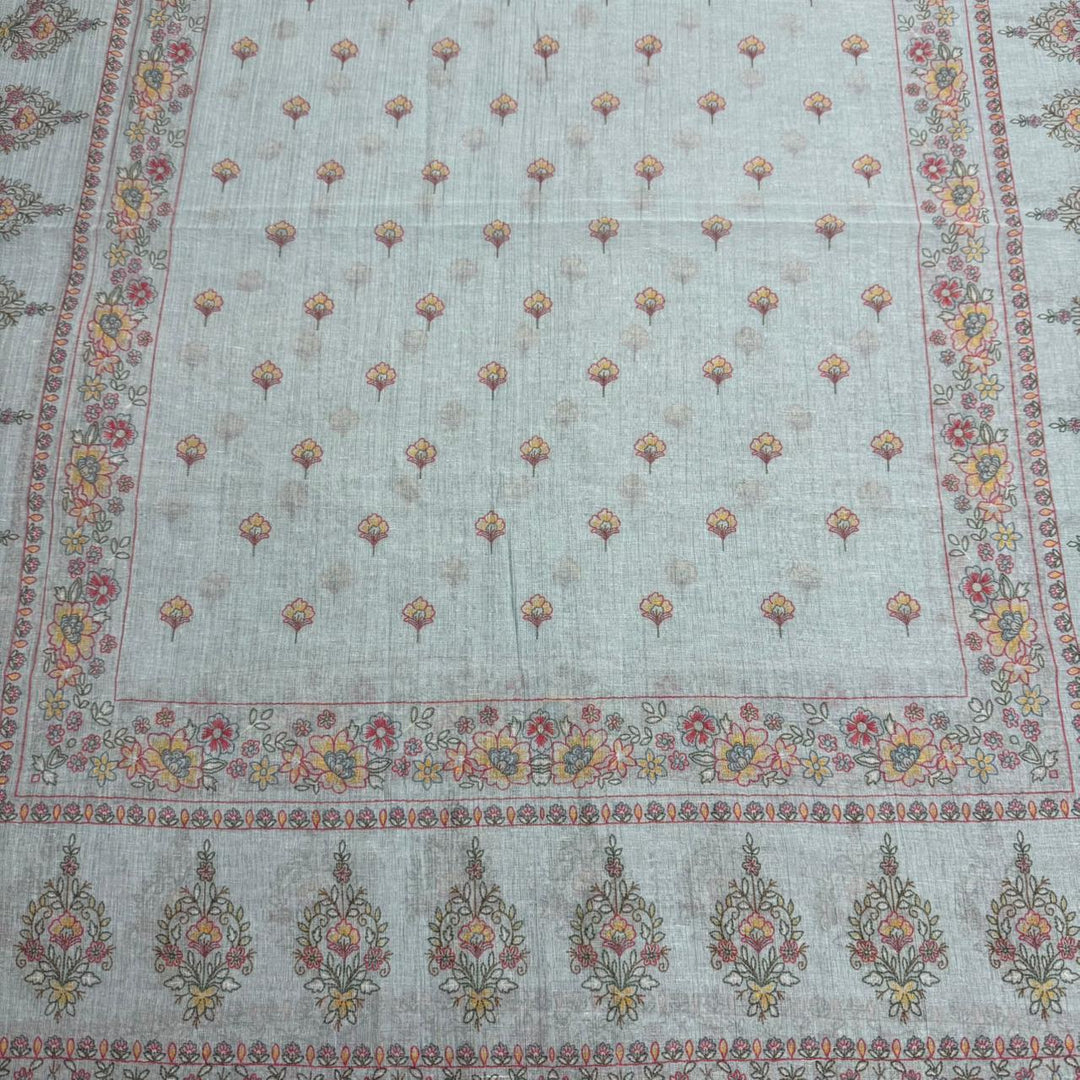 Muslin Fabric With Multicolor Thread Embroidey Unstiched Suit Set - PS1601-A