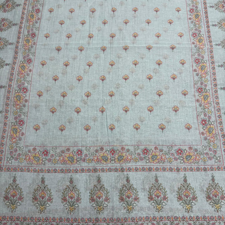 Muslin Fabric With Multicolor Thread Embroidey Unstiched Suit Set - PS1601-A
