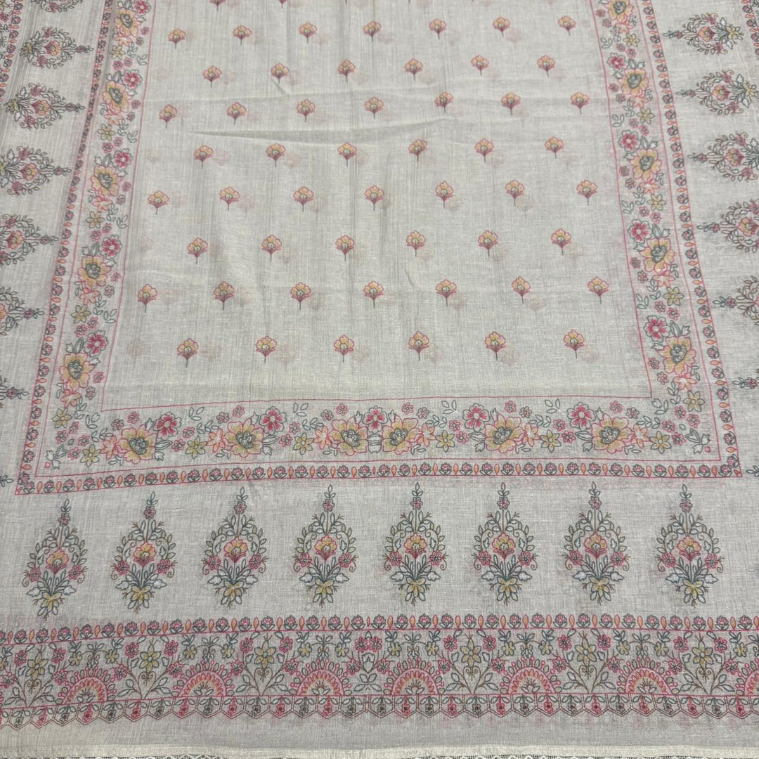 Muslin Fabric With Multicolor Thread Embroidey Unstiched Suit Set - PS1601-C