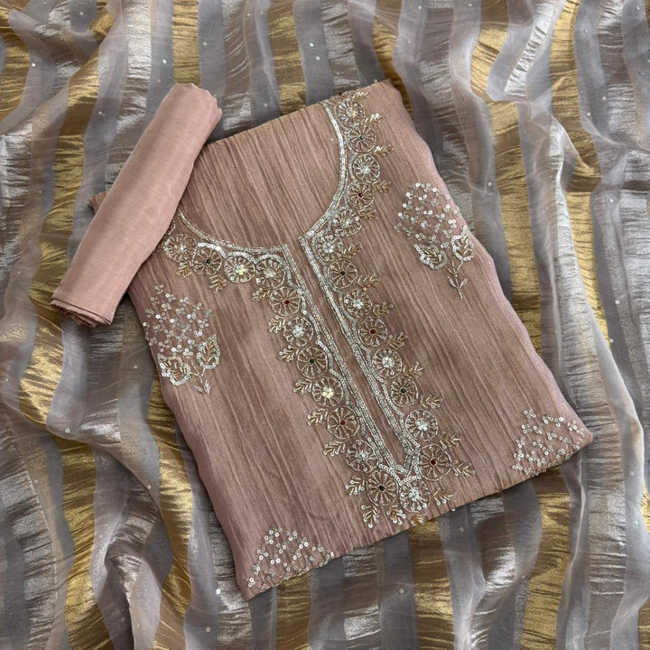 Elegant Crush Tissue Sequins & Cut Dana Work Unstitched Suit Set - R11320-3