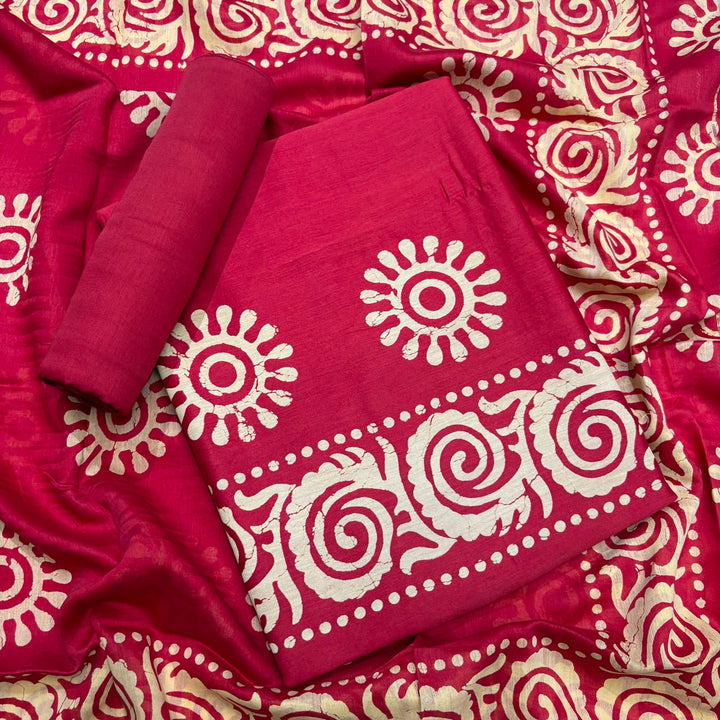 Maheshwari Cotton Ethnic Print Unstitched Suit Set - FM0117-02