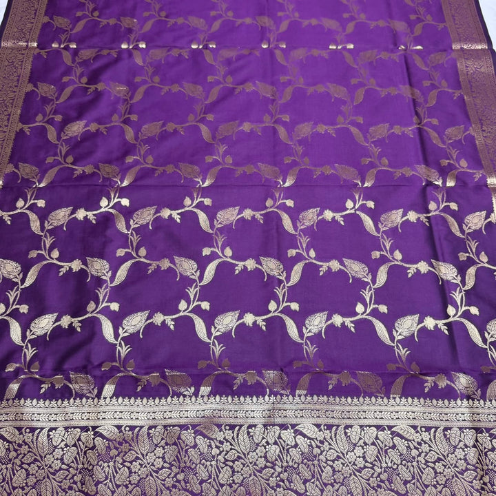Premium Viscose Silk Banarasi Unstitched Suit Set Beautiful Zari Butti - GE5050-02