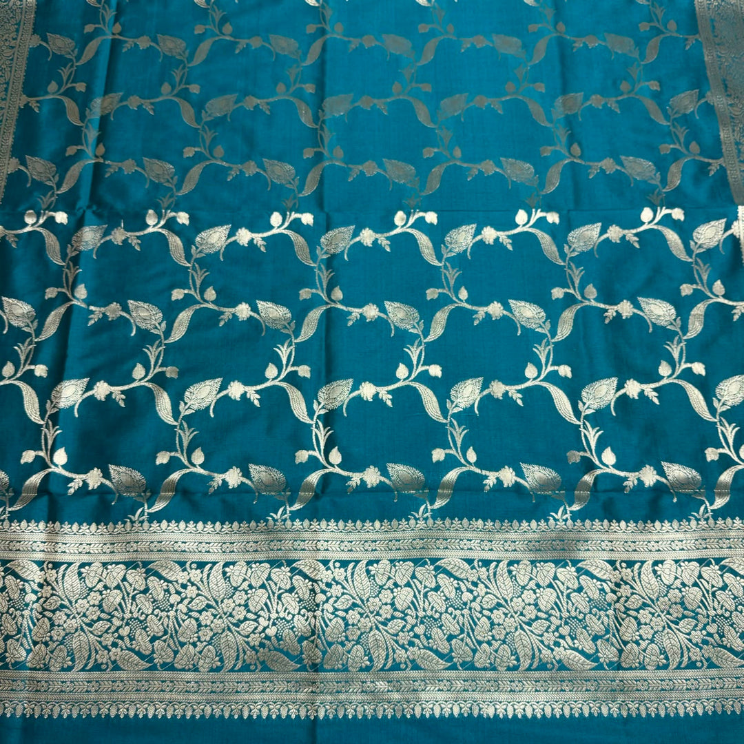Premium Viscose Silk Banarasi Unstitched Suit Set Beautiful Zari Butti - GE5050-05