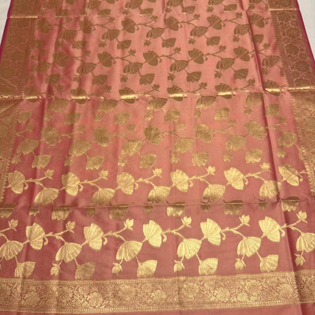 Premium Viscose Silk Banarasi Unstitched Suit Set Beautiful Zari Butti - GE1217-1