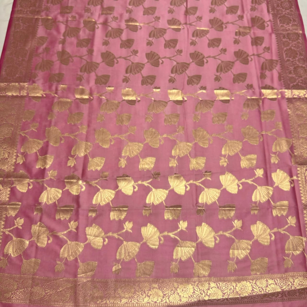 Premium Viscose Silk Banarasi Unstitched Suit Set Beautiful Zari Butti - GE1217-2