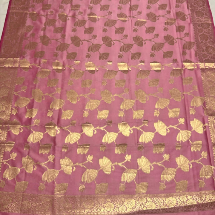 Premium Viscose Silk Banarasi Unstitched Suit Set Beautiful Zari Butti - GE1217-2
