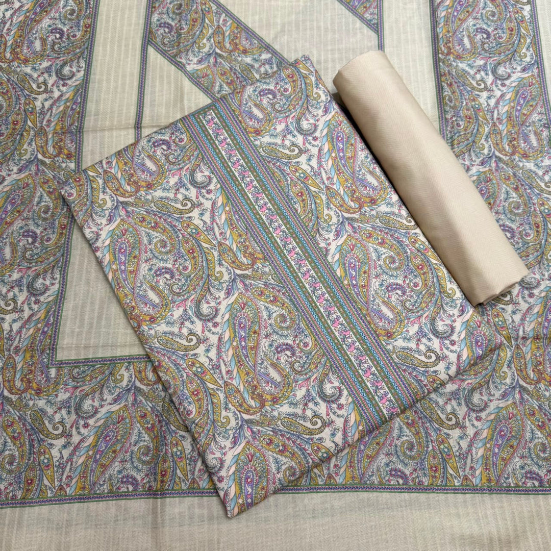 Printed Cotton Unstitched Suit Set – Elegant Everyday Ethnic Wear RT2009D-02