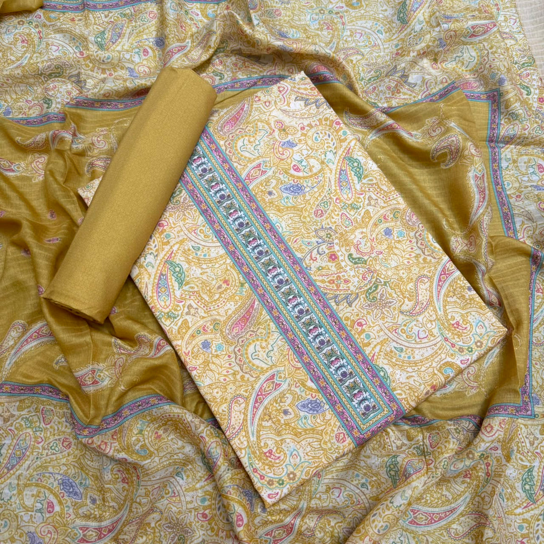 Printed Cotton Unstitched Suit Set – Elegant Everyday Ethnic Wear RT2009D-05