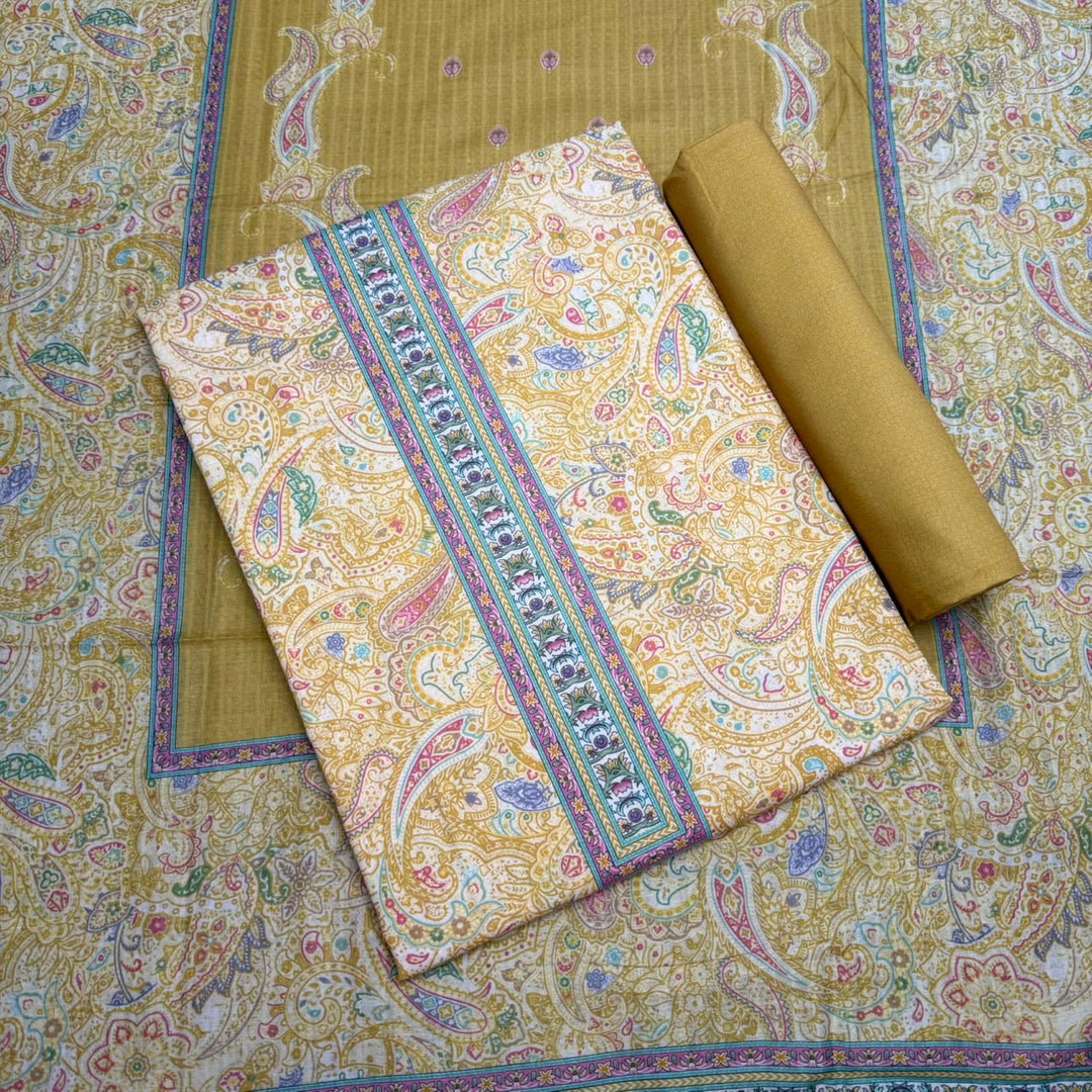 Printed Cotton Unstitched Suit Set – Elegant Everyday Ethnic Wear RT2009D-05
